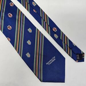 RUGBY HEINEKEN CUP FINAL 2003 TOULOUSE PERPIGNAN SILK TIE BLUE 3.75" X 57"